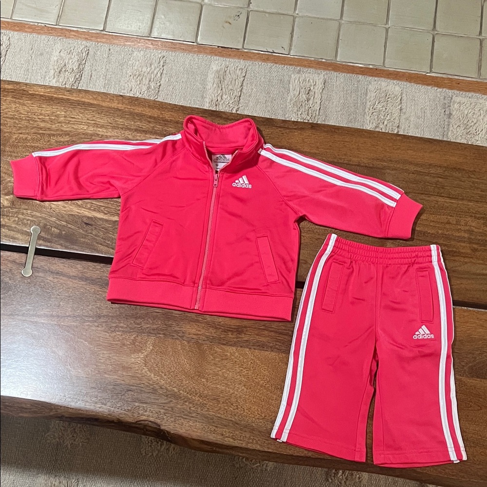 Adidas Track Suit 9 months Pink Matching Track Set